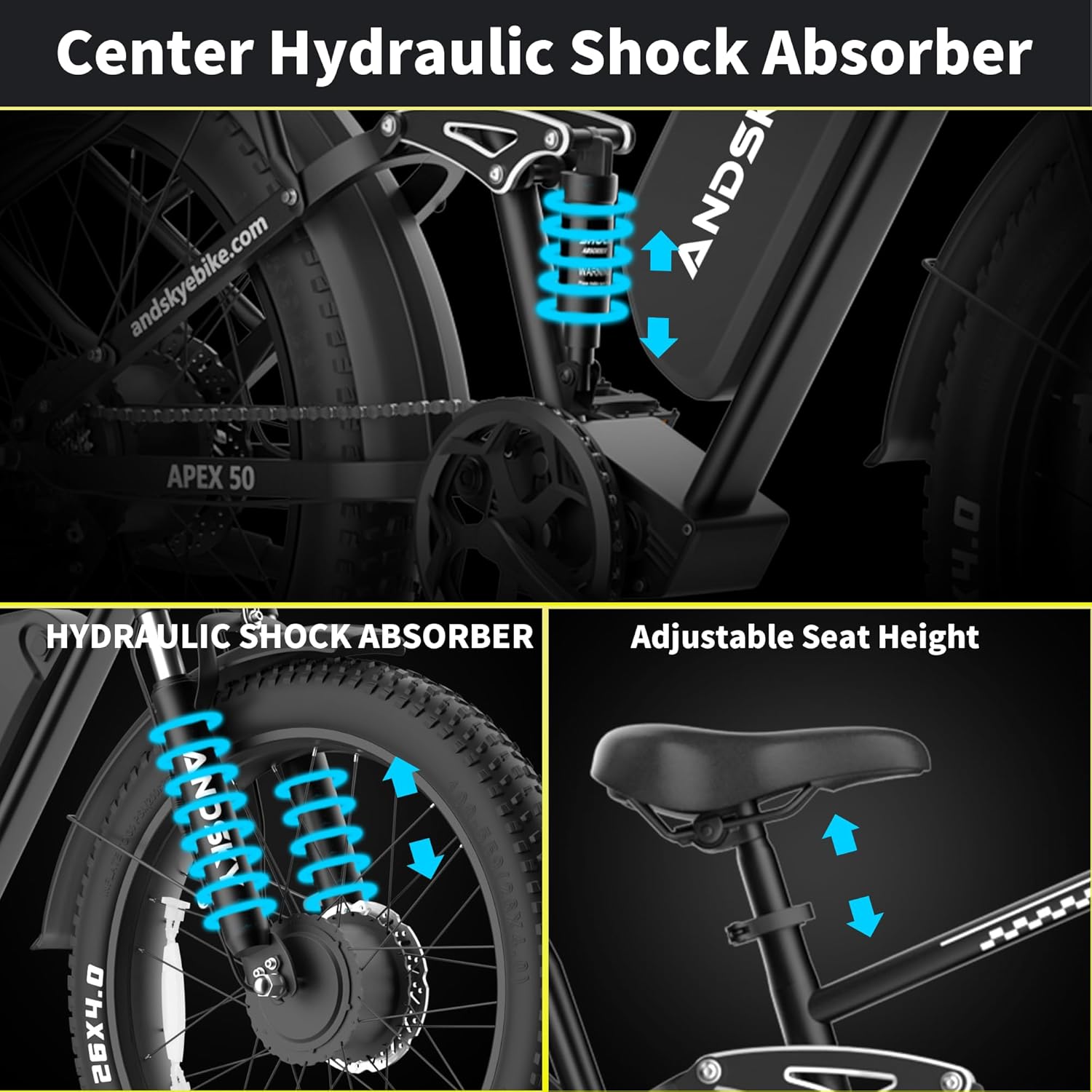 ANDSKY Apex50 AWD Electric Bik - Bike Pump Frame Mount review and price